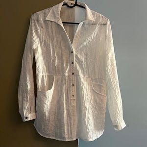 COPY - Hippie Love white tunic blouse size small